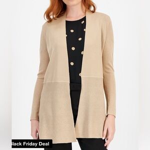Anne Klein Tan Open Front Cardigan